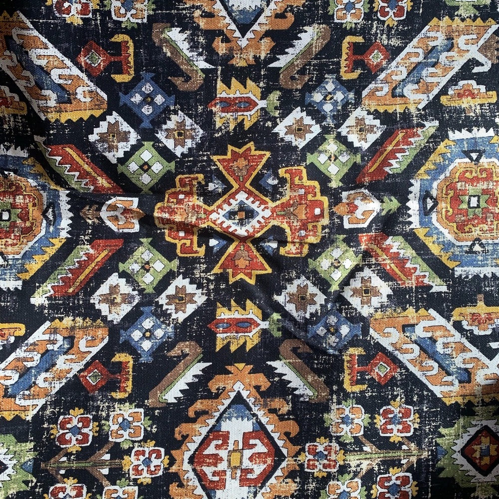 Waverly screen print Fabric 100% cotton distress look 2 yards 45 inches wide - Picture 3 of 5